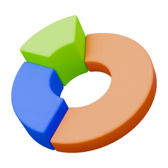 Blue, orange and yellow chart business presentation 3d icon