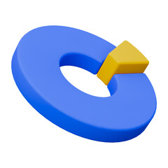 Blue and yellow chart business presentation 3d icon