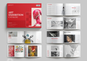 Minimal Art Exhibition Catalog Template Landscape