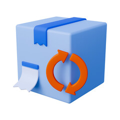Return Package and Refund Process 3D Icon