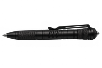 Tactical pen isolated on transparent background, writing and self-defense tool
