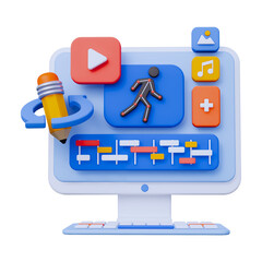 Motion Graphics Editing Tools and Workflow 3D Icon