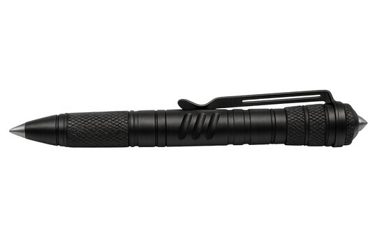 Tactical pen isolated on transparent background, writing and self-defense tool - Powered by Adobe