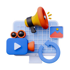 Digital Marketing Strategy and Tools 3D Icon