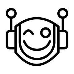 A collection of icons containing happy, sad, funny, laughing facial expressions in the form of robotic emoji icons