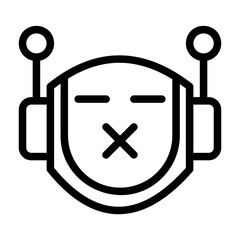 A collection of icons containing happy, sad, funny, laughing facial expressions in the form of robotic emoji icons