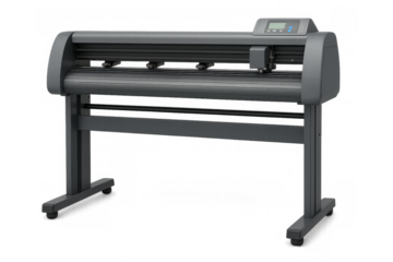 Vinyl cutter plotting machine on transparent background
