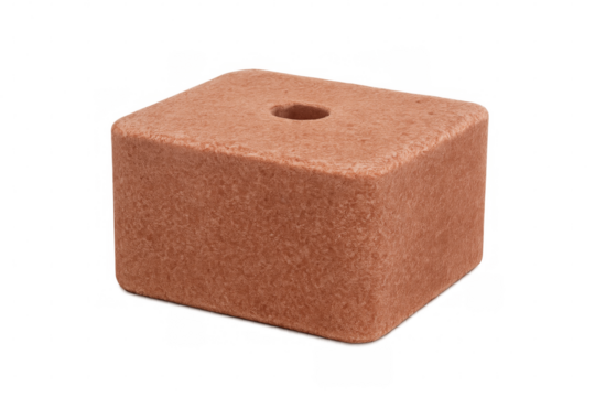 Himalayan pink mineral salt lick block for animals on transparent background