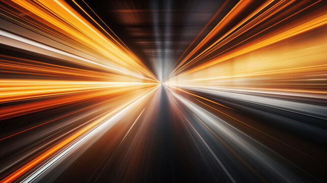 highway landscape at golden hour with stunning light effects