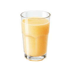 Refreshing orange smoothie in a clear glass, showing a creamy texture and vibrant color