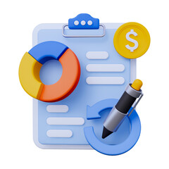 3D Business Proposal Document and Idea Icon