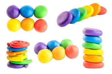 Plasticine  Isolated, Modeling Clay  Pieces, Creativity Modelling Material, Clay Dough, Plasticine on White Background