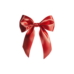 Red Ribbon Bow Isolated on White Background