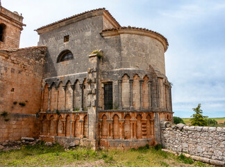 Fototapeta premium Wonderful Romanesque Apse of San Pedro Church in Castrillo-Solarana. Burgos, Castile and Leon, Spain