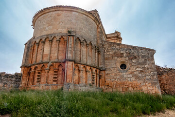 Fototapeta premium Wonderful Romanesque Apse of San Pedro Church in Castrillo-Solarana. Burgos, Castile and Leon, Spain
