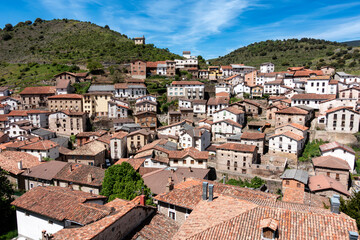 Fototapeta premium View of the town of Ortigosa de Cameros in the autonomous community of La Rioja, Spain.