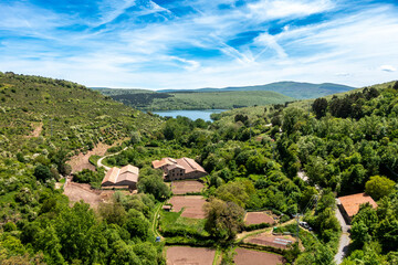 Ortigosa Reservoir Panorama in La Rioja, Spain