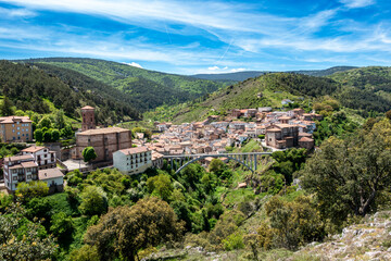 Obraz premium View of the town of Ortigosa de Cameros in the autonomous community of La Rioja, Spain.