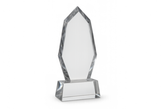 Blank customizable crystal award trophy on transparent background - Powered by Adobe