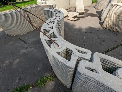 3d printed concrete masonry wall of a small architecture artistic house-The Introduction of Digital Craftsmanship detail