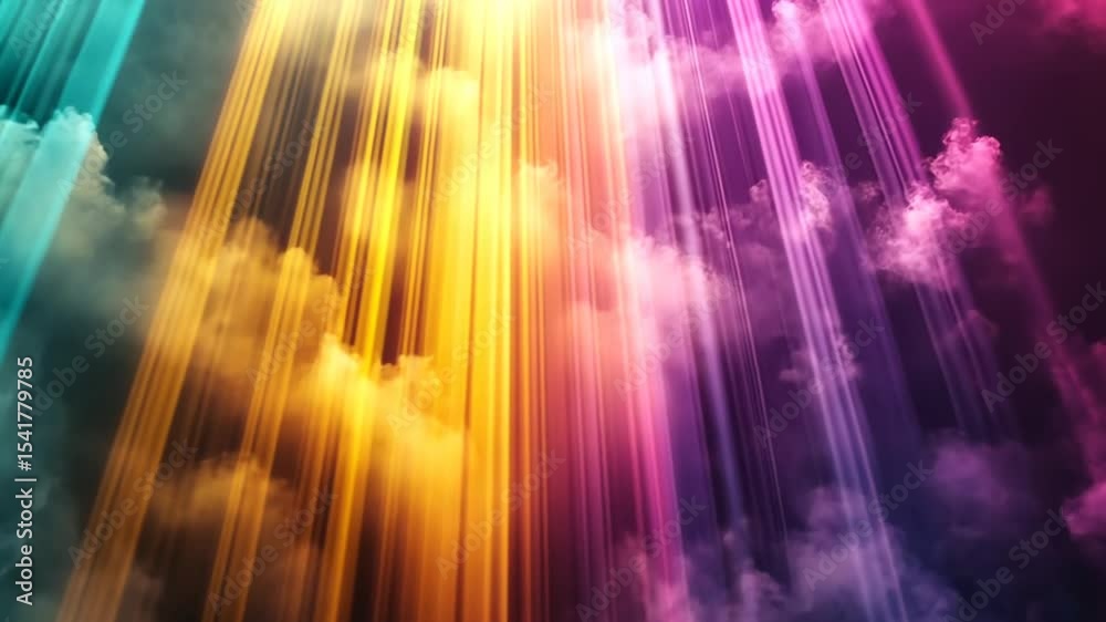 Wall mural abstract light rays and clouds background with colorful atmospheric effects