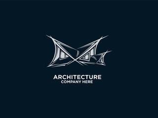 Obraz premium Modern Padang house logo for architecture firm branding – unique, tribal-inspired design for construction & real estate