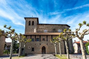 Historic Church of Nuestra Señora de la Asunción (13th-16th Century) in Lasarte, Alava, Basque...