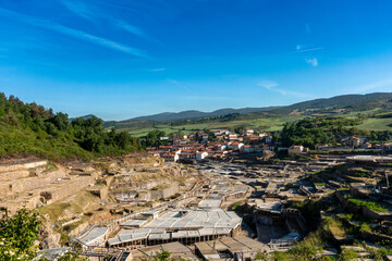 Panoramic View of the Historic Salt Valley of Añana, Basque Country, Spain