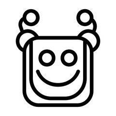 A collection of icons containing happy, sad, funny, laughing facial expressions in the form of robotic emoji icons