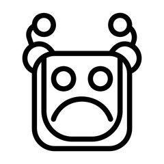A collection of icons containing happy, sad, funny, laughing facial expressions in the form of robotic emoji icons