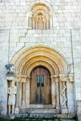 Romanesque Portal, Hermitage of San Pantaleón de Losa, Burgos, Castile and León, Spain