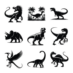 Dinosaur bundle on isolated wite background
