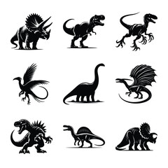 Dinosaur bundle on isolated wite background
