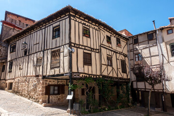 Traditional Timber-Framed Houses in Poza de la Sal, Burgos, Castile and Leon, Spain