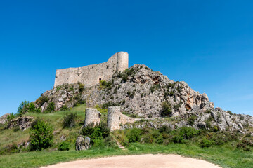 Majestic Rojas Castle Ruins Overlooking Poza de la Sal, Spain
