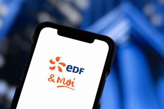 Guilherand-Granges, France - June 19, 2025. EDF & moi app: Manage your EDF account, track energy consumption, pay bills, send meter readings, and get energy-saving tips from your mobile.