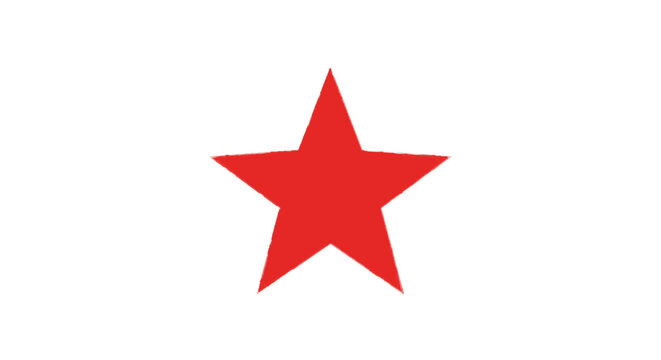 red star isolated on white