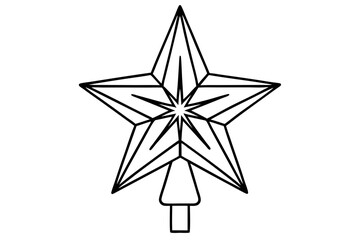 Christmas Tree Star Outline Illustration