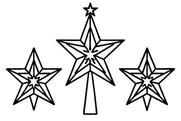 Christmas Tree Star Outline Illustration