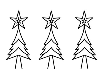 Christmas Tree Star Outline Illustration