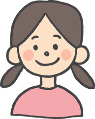 女の子の手描きイラスト