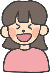 女の子の手描きイラスト