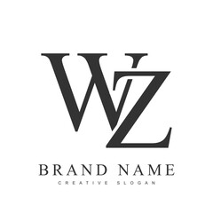 WZ trendy logotype template. Initial letter w and z classic font style. Creative logo for company name or identity.