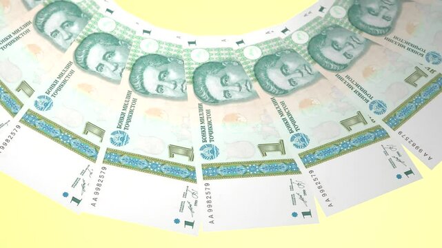 Vibrant Looping Design of 1 somoni Currency of Tajikistan