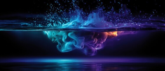 Abstract swirling colors in water