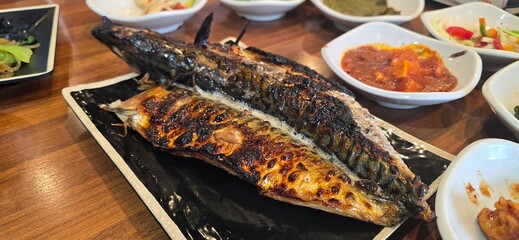 grilled fish with vegetables