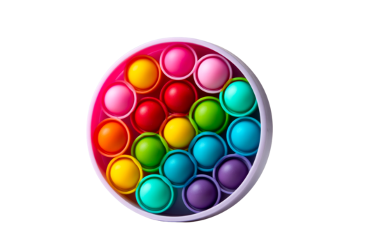 Colorful pop fidget toy in a circular design with various shades
