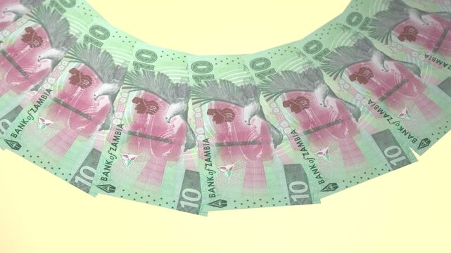 Purified Looping Design of 10 kwacha Currency of Zambia