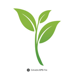 Green Leaf Sprout Illustration Simple Nature Plant Growth Icon Vector Graphic Design