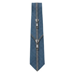 Denim zipper necktie fashion accessory design